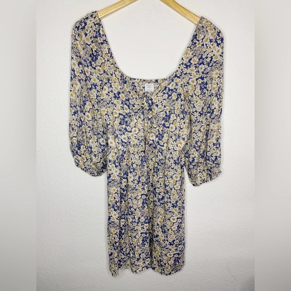 Patrons of Peace Dresses & Skirts - Patrons of Peace Floral Feminine Sweetheart Self-Tie Chest Mini Dress Size Small